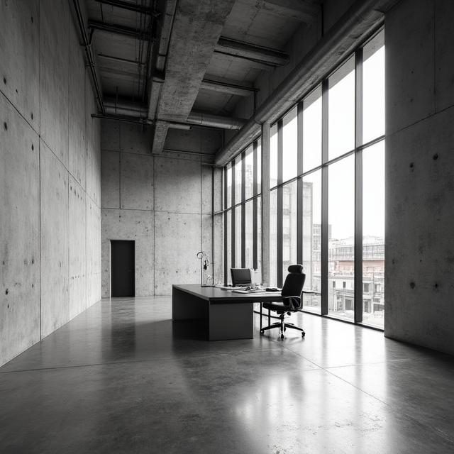 Brutalistischer Arbeitsplatz in Zaragoza